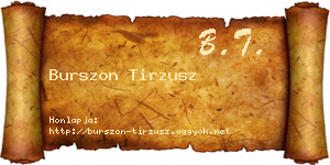 Burszon Tirzusz névjegykártya
